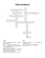 Down Syndrome Crossword Puzzle