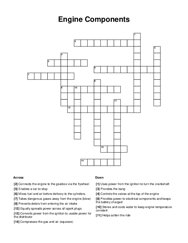 Engine Components Crossword Puzzle