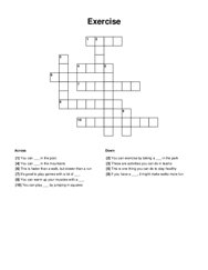 Exercise Crossword Puzzle
