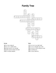 Family Tree Word Scramble Puzzle