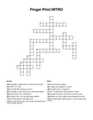 Finger Print INTRO Crossword Puzzle