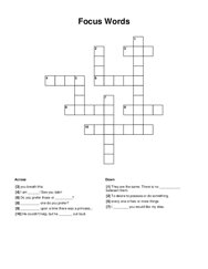 Focus Words Crossword Puzzle