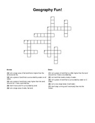 Geography Fun! Crossword Puzzle