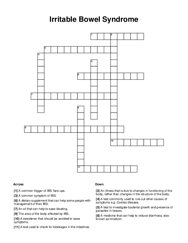 Irritable Bowel Syndrome Crossword Puzzle
