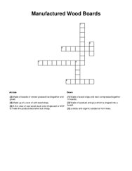 Manufactured Wood Boards Crossword Puzzle