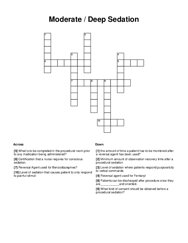 Moderate / Deep Sedation Crossword Puzzle
