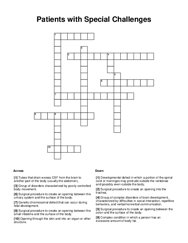 Patients with Special Challenges Word Scramble Puzzle