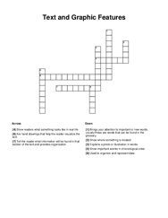 Text and Graphic Features Crossword Puzzle