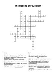 The Decline of Feudalism Crossword Puzzle