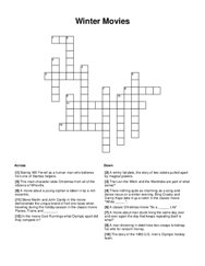 Winter Movies Crossword Puzzle