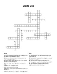 World Cup Crossword Puzzle