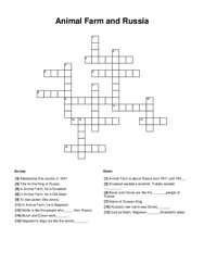 Animal Farm and Russia Crossword Puzzle