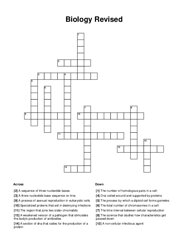 Biology Revised Crossword Puzzle