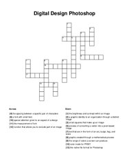 Digital Design Photoshop Crossword Puzzle