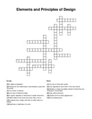 Elements and Principles of Design Crossword Puzzle