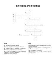 Emotions and Feelings Crossword Puzzle