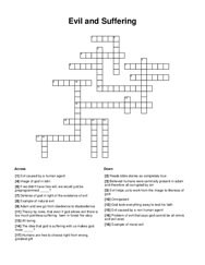 Evil and Suffering Crossword Puzzle
