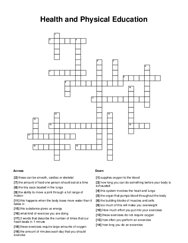 Health and Physical Education Crossword Puzzle
