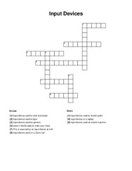Input Devices Crossword Puzzle
