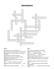 Jamestown Crossword Puzzle