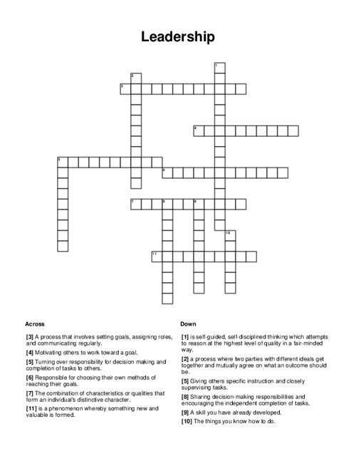 Leadership Crossword Puzzle