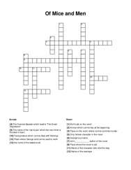 Of Mice and Men Word Scramble Puzzle