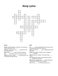 Song Lyrics Crossword Puzzle