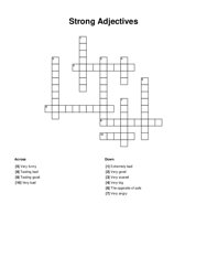 Strong Adjectives Crossword Puzzle