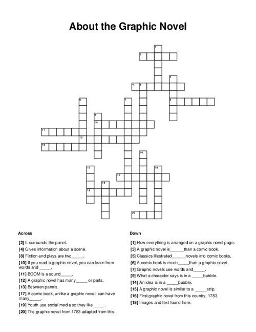About the Graphic Novel Crossword Puzzle