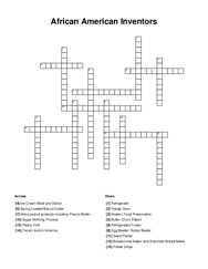 African American Inventors Crossword Puzzle