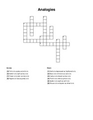 Analogies Crossword Puzzle