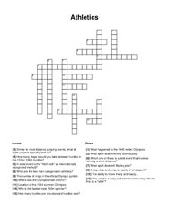 Athletics Crossword Puzzle