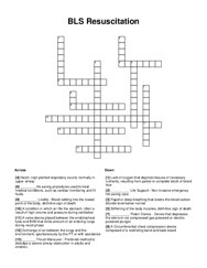 BLS Resuscitation Crossword Puzzle