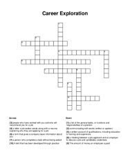 Career Exploration Crossword Puzzle