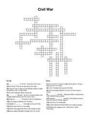 Civil War Crossword Puzzle