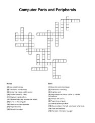 Computer Parts and Peripherals Crossword Puzzle