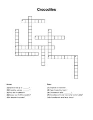 Crocodiles Crossword Puzzle