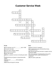 Customer Service Week Crossword Puzzle