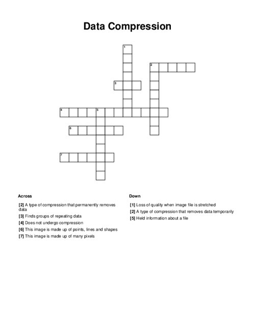 Data Compression Crossword Puzzle