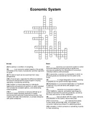 Economic System Crossword Puzzle