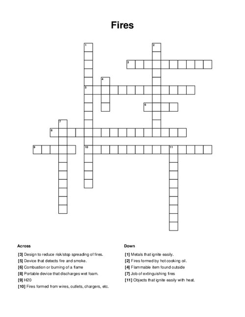 Fires Crossword Puzzle