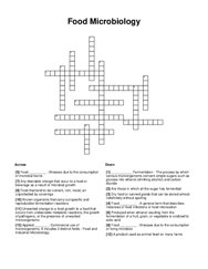 Food Microbiology Crossword Puzzle