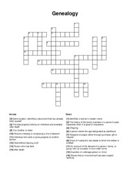 Genealogy Word Scramble Puzzle