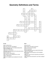Geometry Definitions and Terms Crossword Puzzle