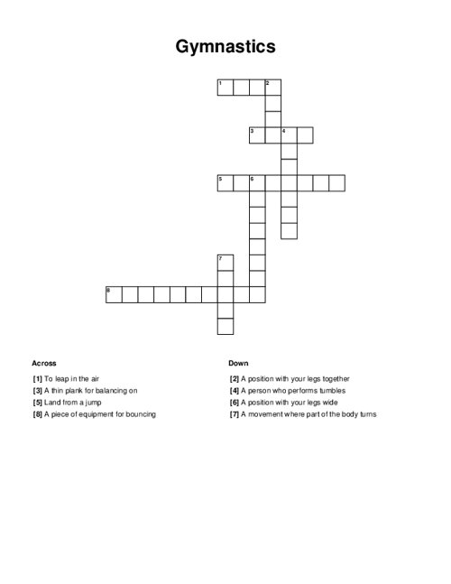 Gymnastics Crossword Puzzle