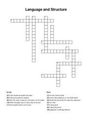 Language and Structure Crossword Puzzle