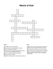 Nature of God Crossword Puzzle