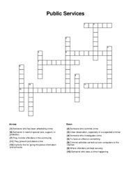 Public Services Crossword Puzzle