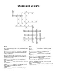 Shapes and Designs Crossword Puzzle