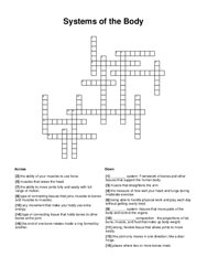 Systems of the Body Crossword Puzzle